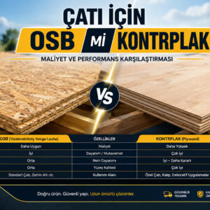 Çatı İçin OSB mi Kontrplak mı? Maliyet ve Performans Karşılaştırması