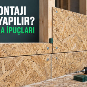 Ahşap karkas üzerine doğru aralıklarla yapılan OSB levha montajı OSB Montajı Nasıl Yapılır? Uygulama İpuçları