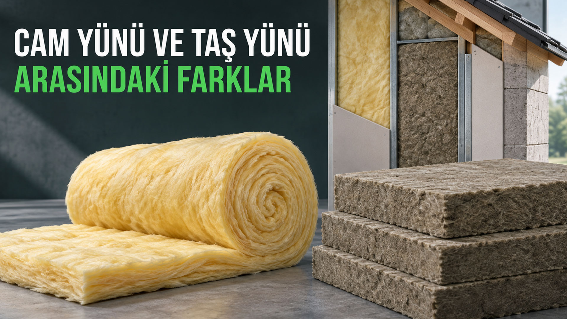 Sarı cam yünü ve gri taş yünü yalıtım malzemelerinin karşılaştırması Cam Yünü ve Taş Yünü Arasındaki Farklar Nelerdir?